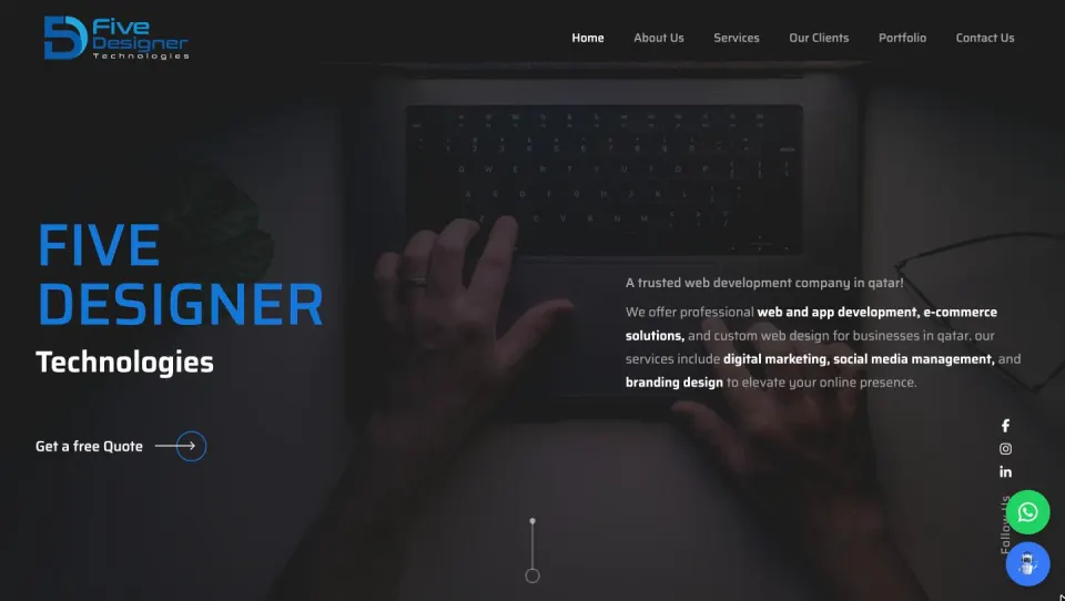 FiveDesigner.com — project built by freelance web developer Ishrafil Khan